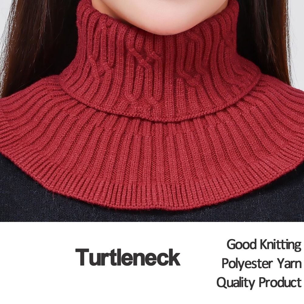 2pcs Knitting Fake Collar Solid Colored Knitted F… - image 3